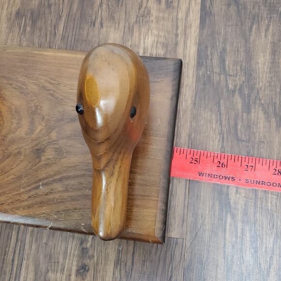 Vintage EdgeComb Solid Wood Carved 4 Mallard Ducks Head-Shaped Hat & Coat Rack - Picture 10 of 11